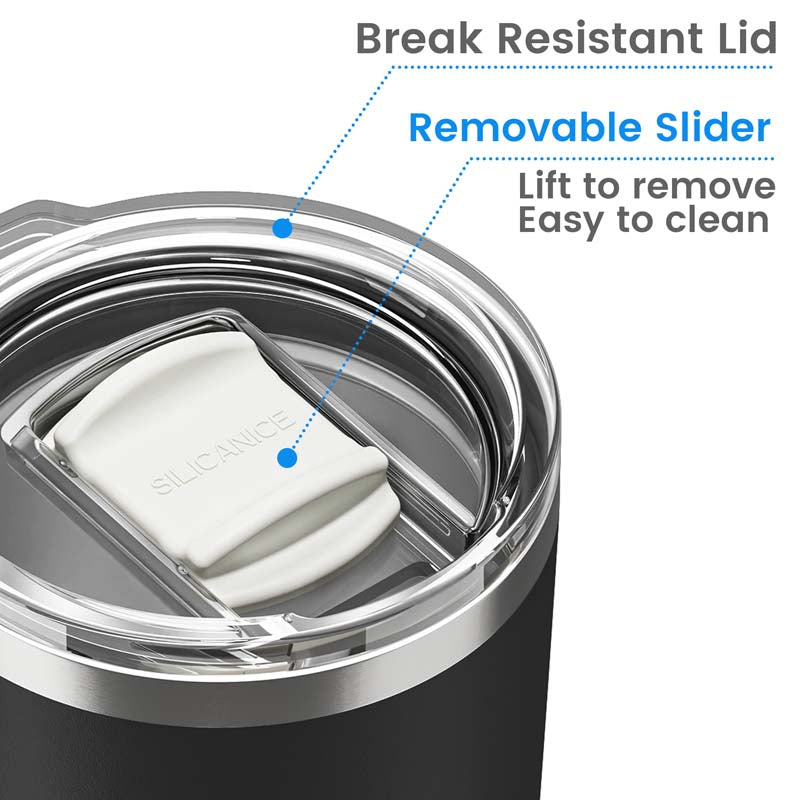 30oz Double Wall Stainless Steel Travel Tumbler with Detachable Splash-Resistant Slider Lid
