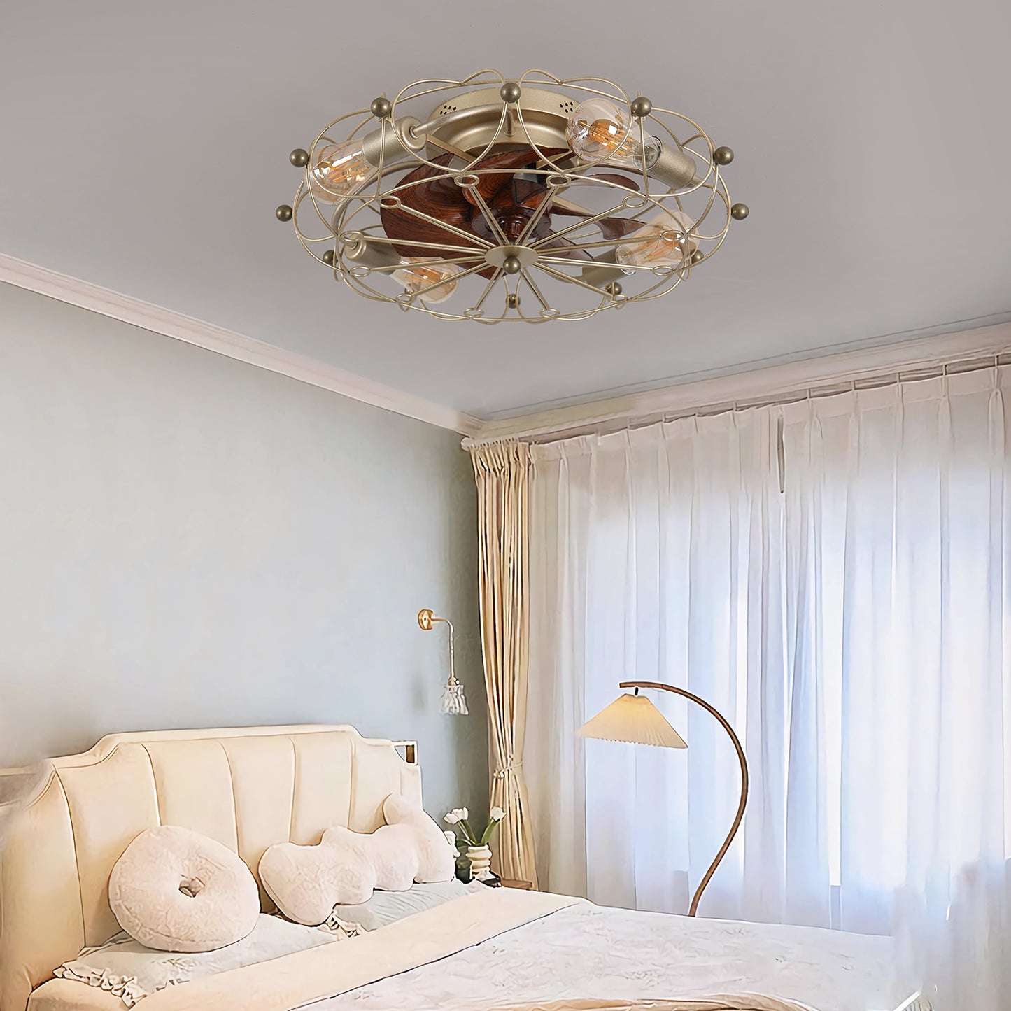 Modern Low Profile Ceiling Fan with Lights & Remote Control