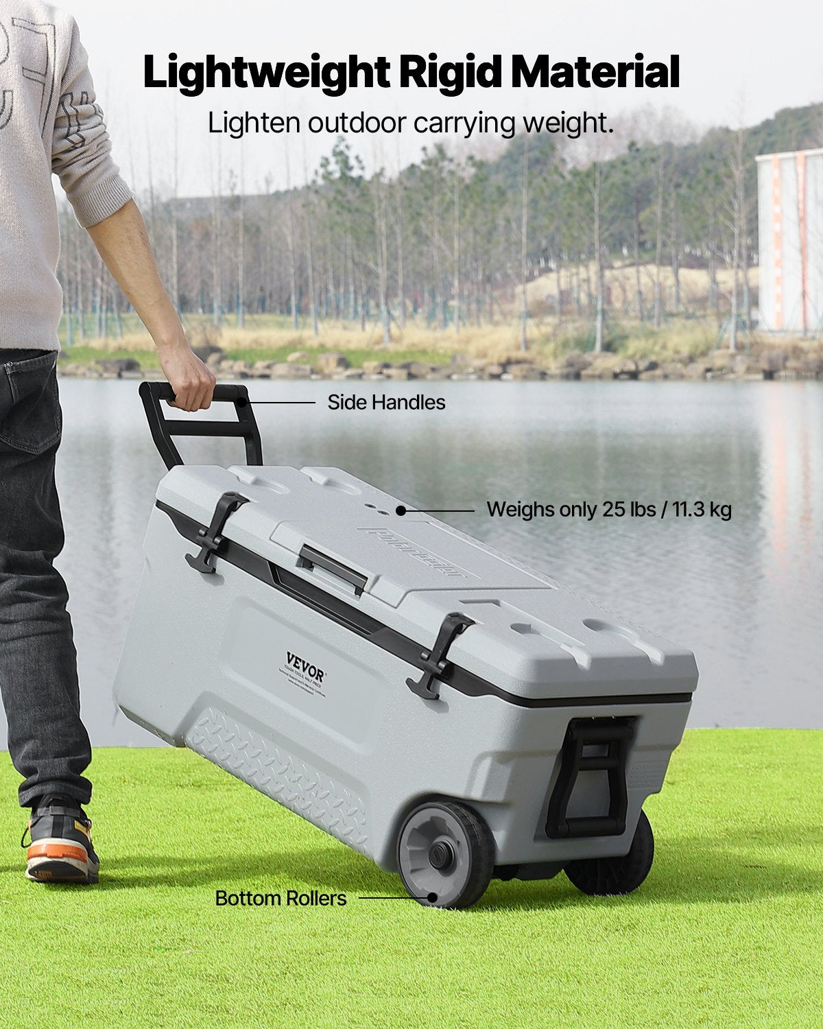 74QT Portable Insulated Wheeled Cooler - 120 Can Capacity