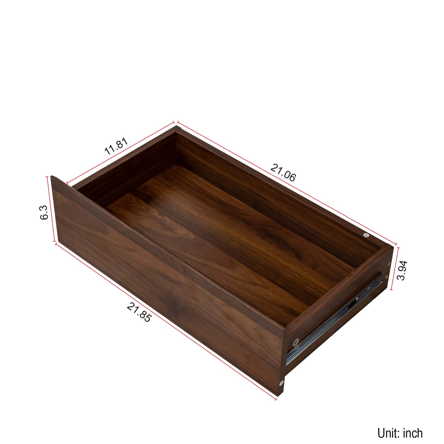 63" Large Freestanding Kitchen Hutch Cabinet with 4 Doors & Drawers - Walnut