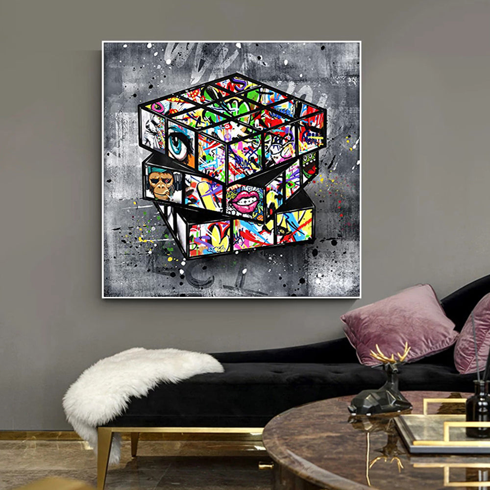 Banksy Graffiti Canvas Wall Art - Framed Oil Painting for Home Decor
