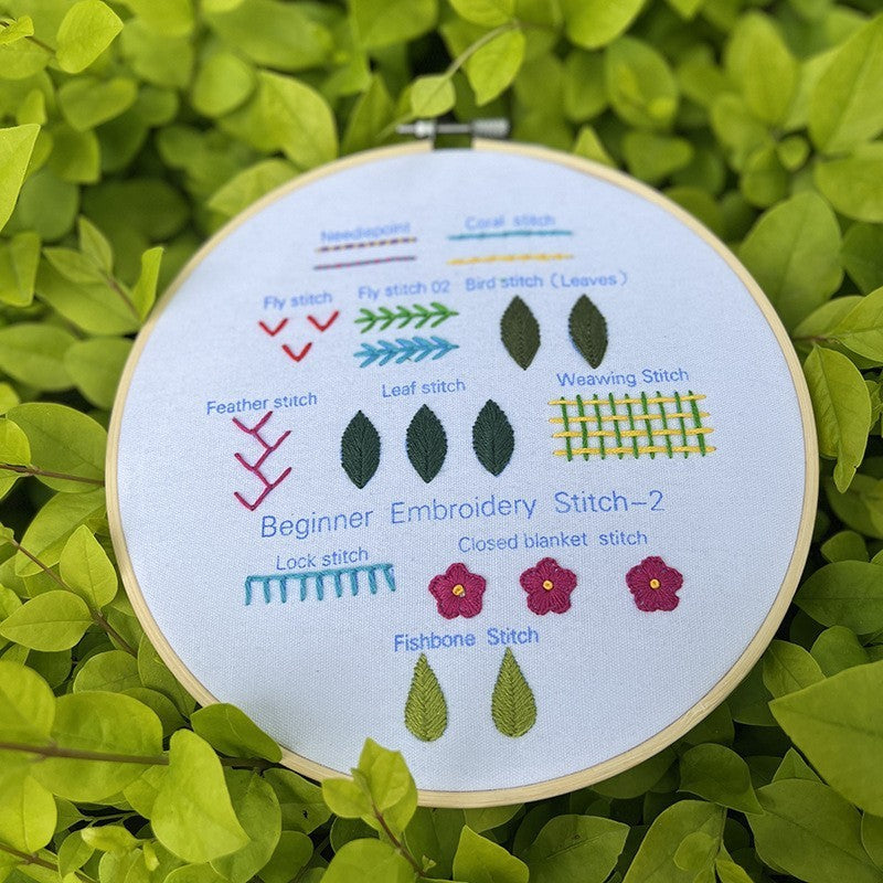 Embroidery Sewing Kit for Beginners - Cotton Cloth & Bamboo Frame