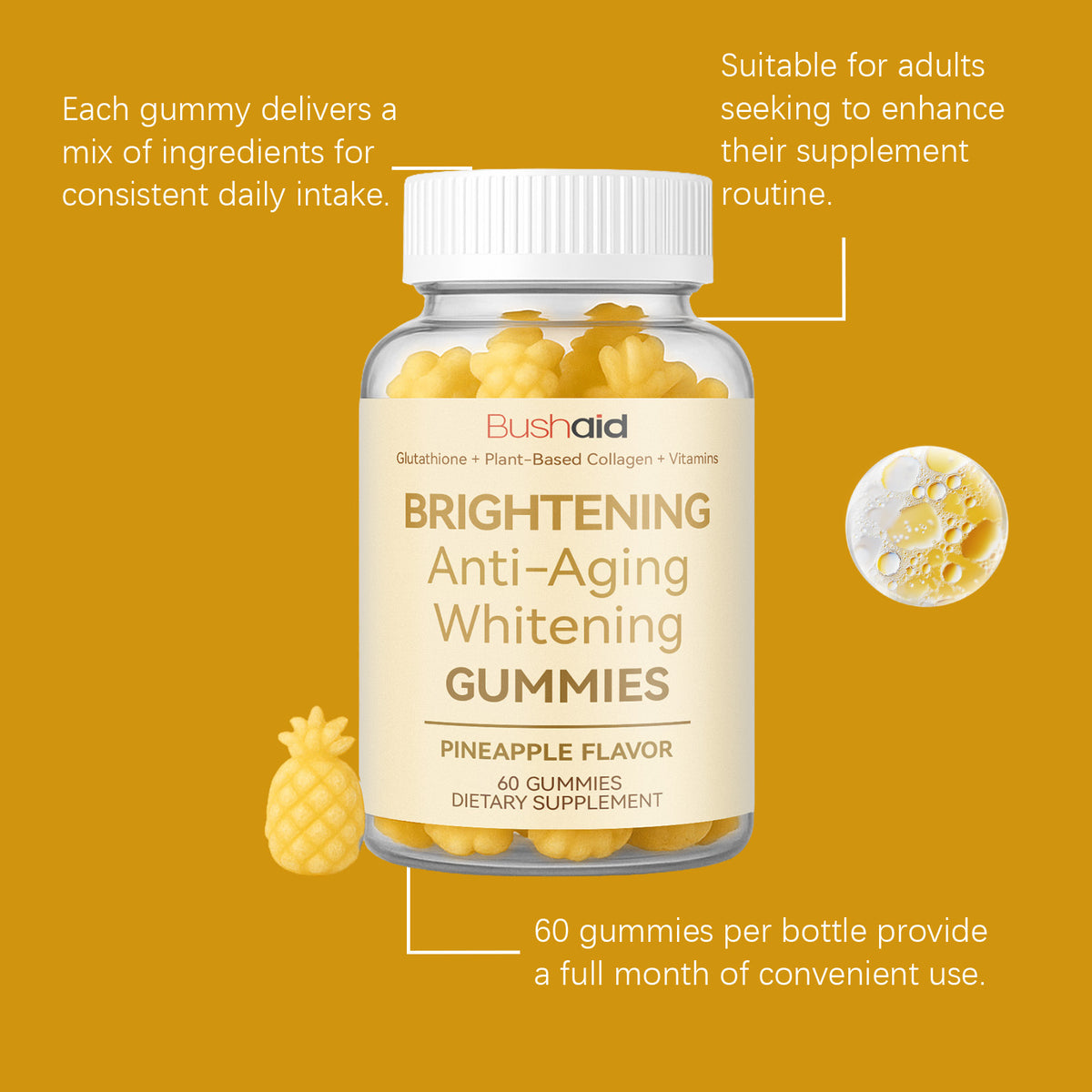 Radiant Plump Luminous Gummies - 60 Count