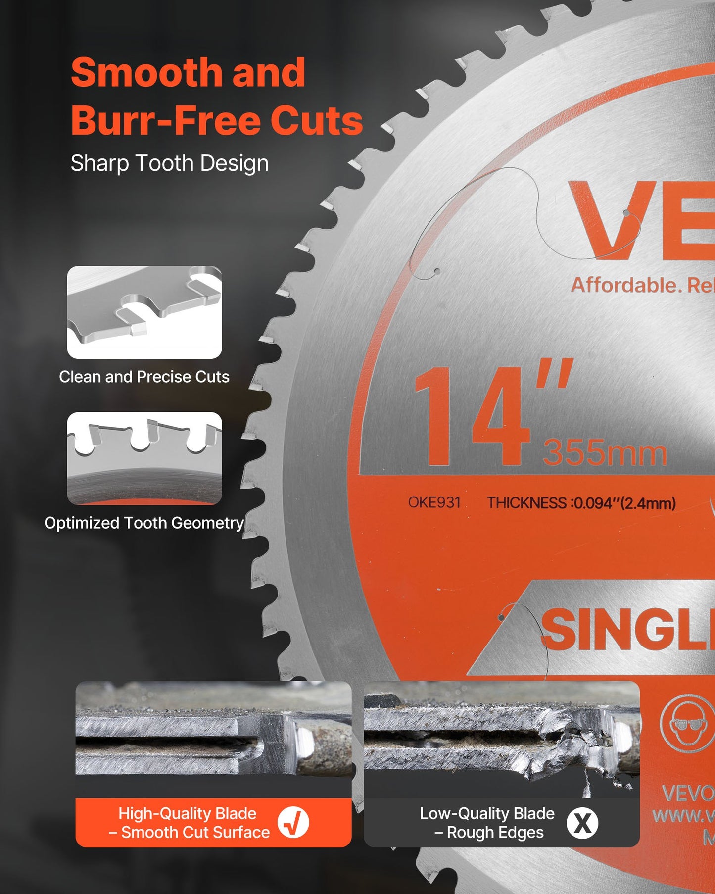 14-Inch Metal Cutting Circular Saw Blade with 66 Teeth - High Speed Power Tool Accessory