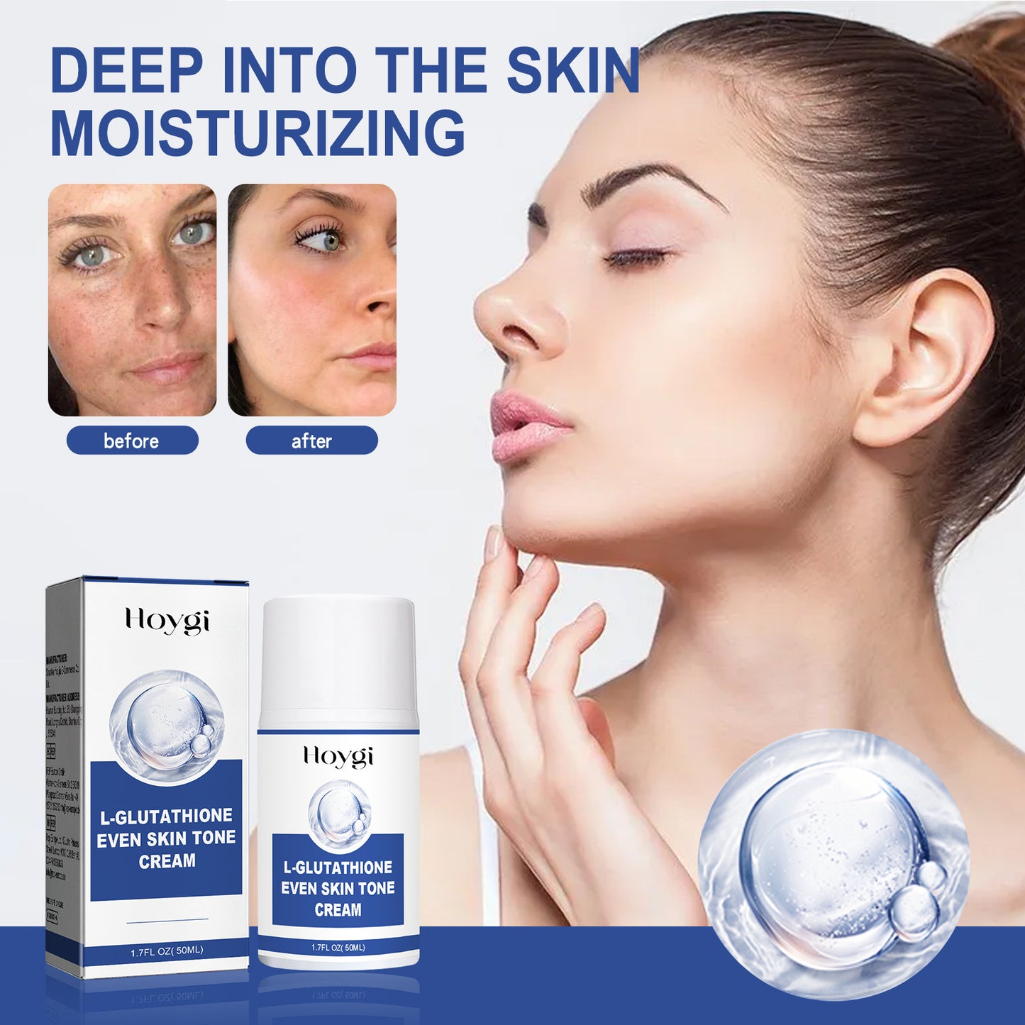 Hydrating Anti-Aging Face Cream with Hyaluronic Acid & Vitamin C - 50ml