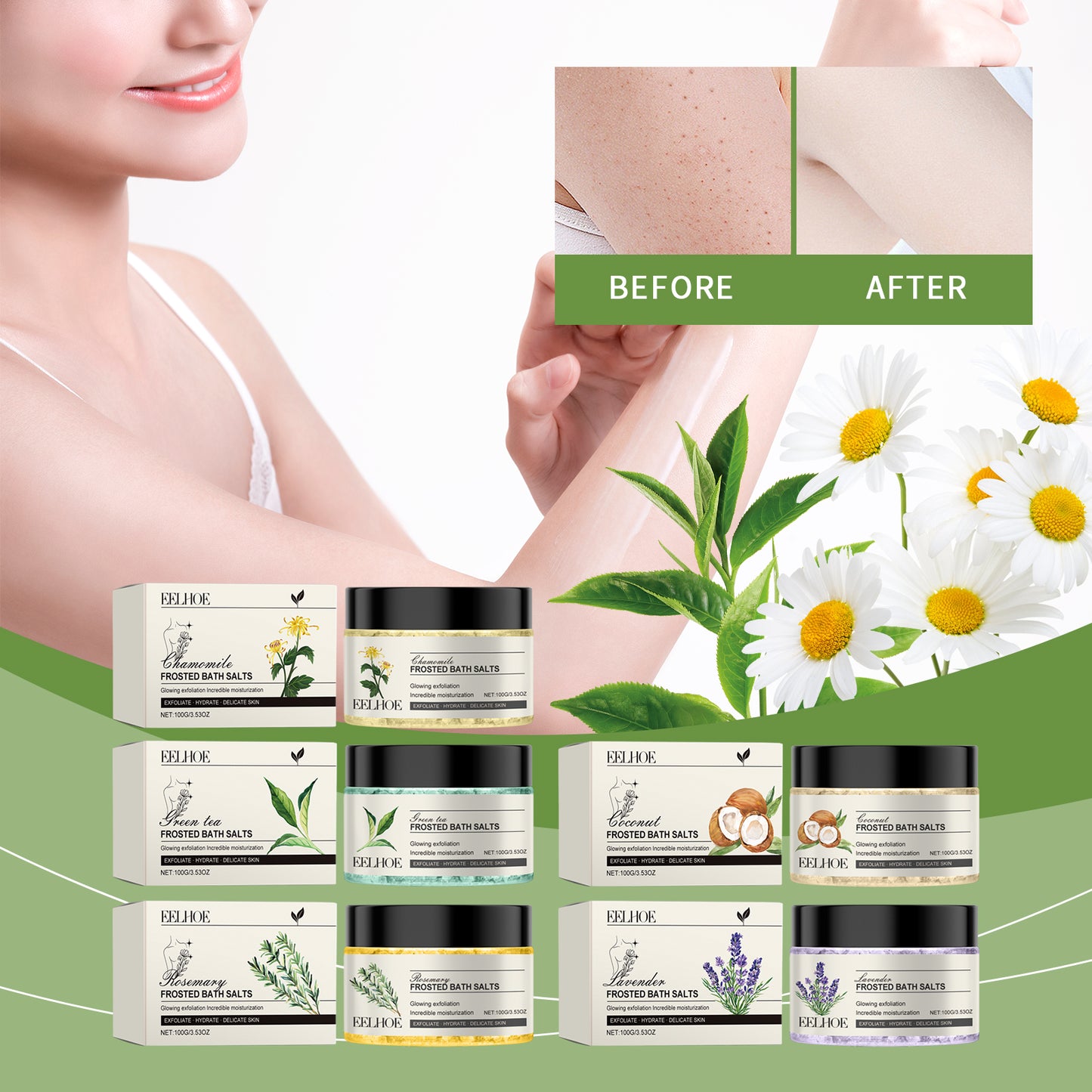Exfoliating Sea Salt Body Scrub with Chamomile & Aloe Vera - 100g