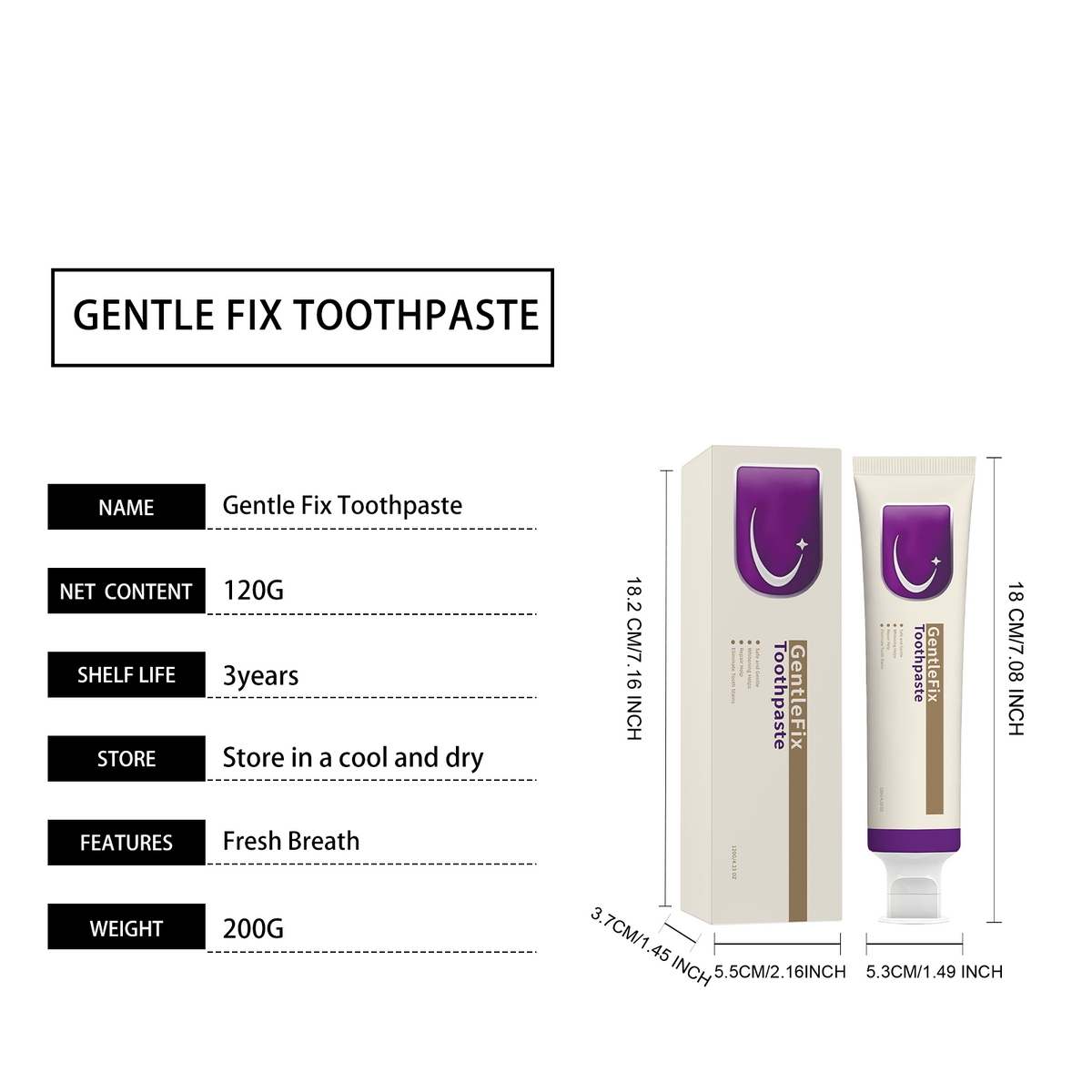 Toothpaste 120g - Oral Care for Fresh Breath and Dental Hygiene