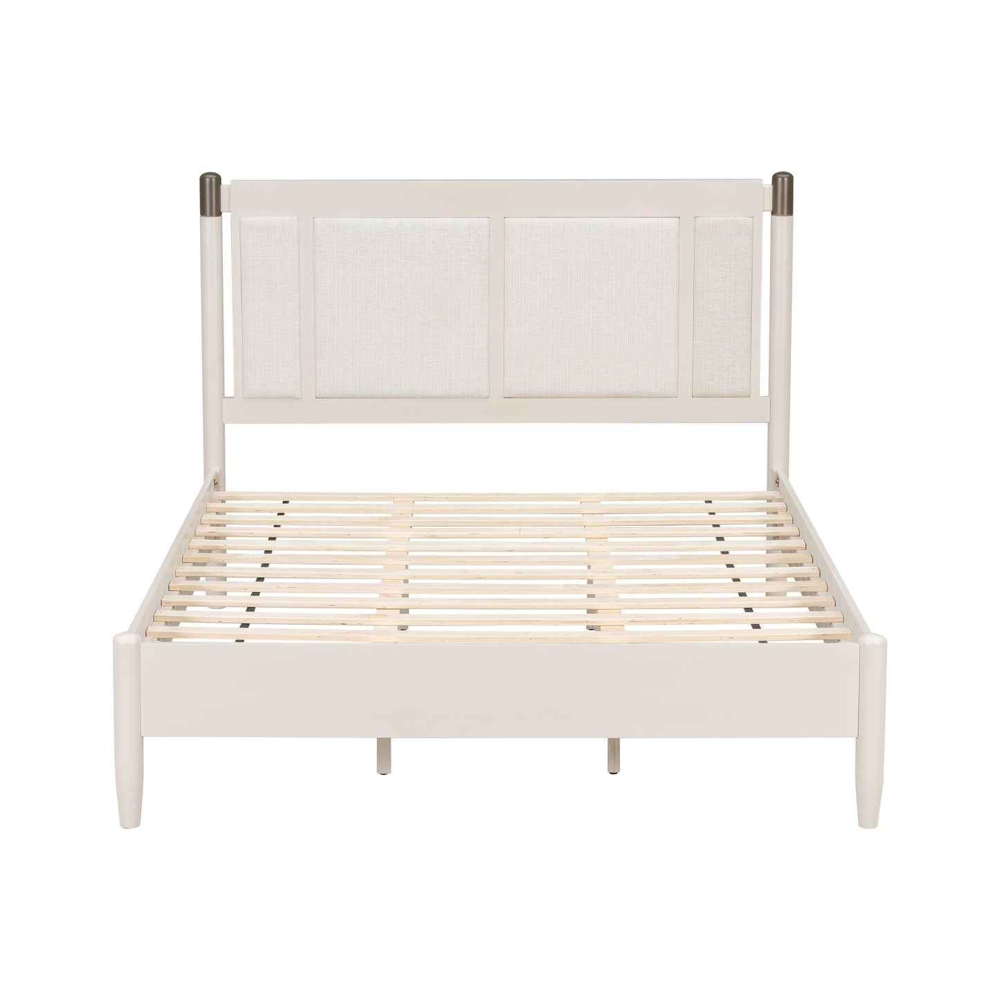 Solid Wood Queen Bed, Heavy Duty 500 Lbs Support, No Box Spring