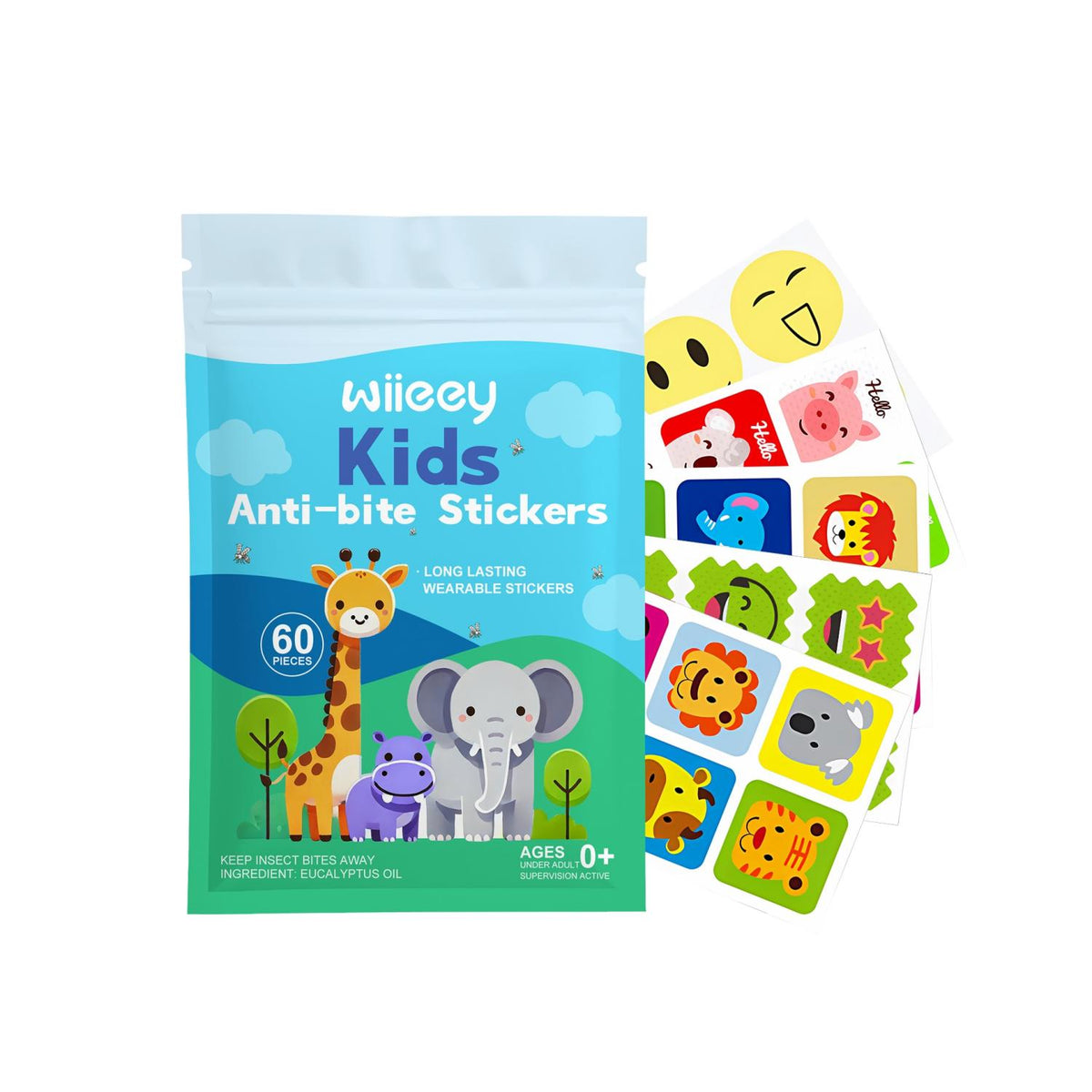 Kids Anti-Bite Mosquito Stickers - 60 Pieces Natural Insect Repellent