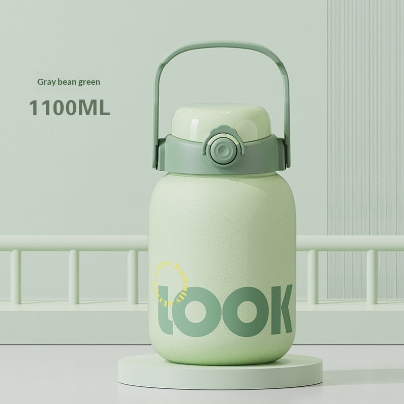Large Capacity Pop-Top Straw Cup - Reusable Insulated Drinkware