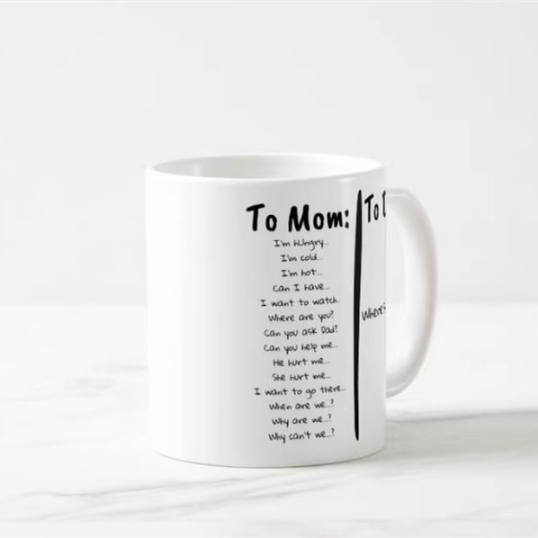 Heat-Resistant Ceramic Mug with Single Sided Pattern - 350ml