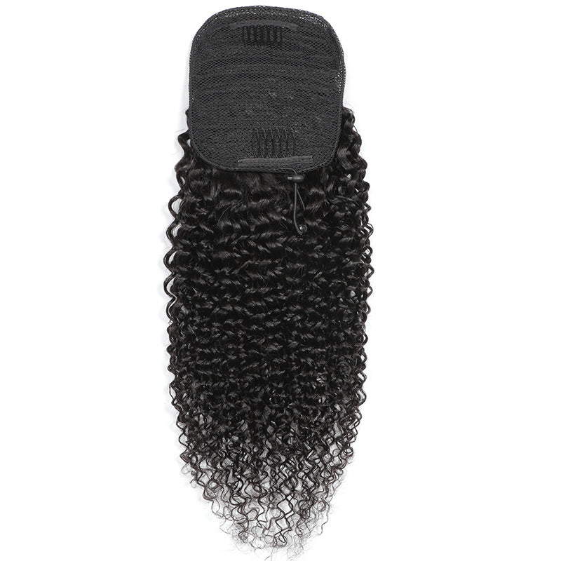 Women Human Hair Ponytail Wig 8-14 Inch Natural Color Real Hair Extensions