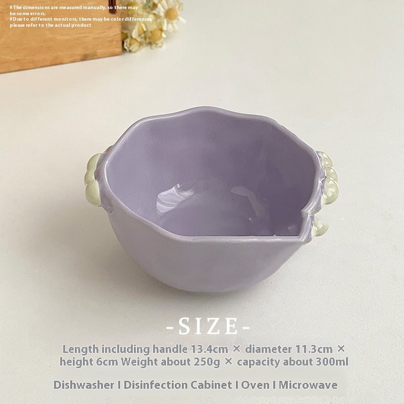 Candy Pearl Double-Ear Ceramic Bowl - Nordic Style Kitchen Decor