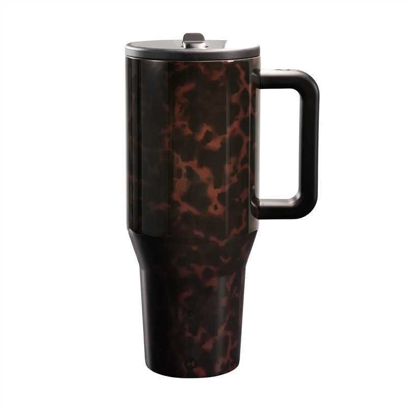 304 Stainless Steel Insulated Travel Mug with Handle and Straw
