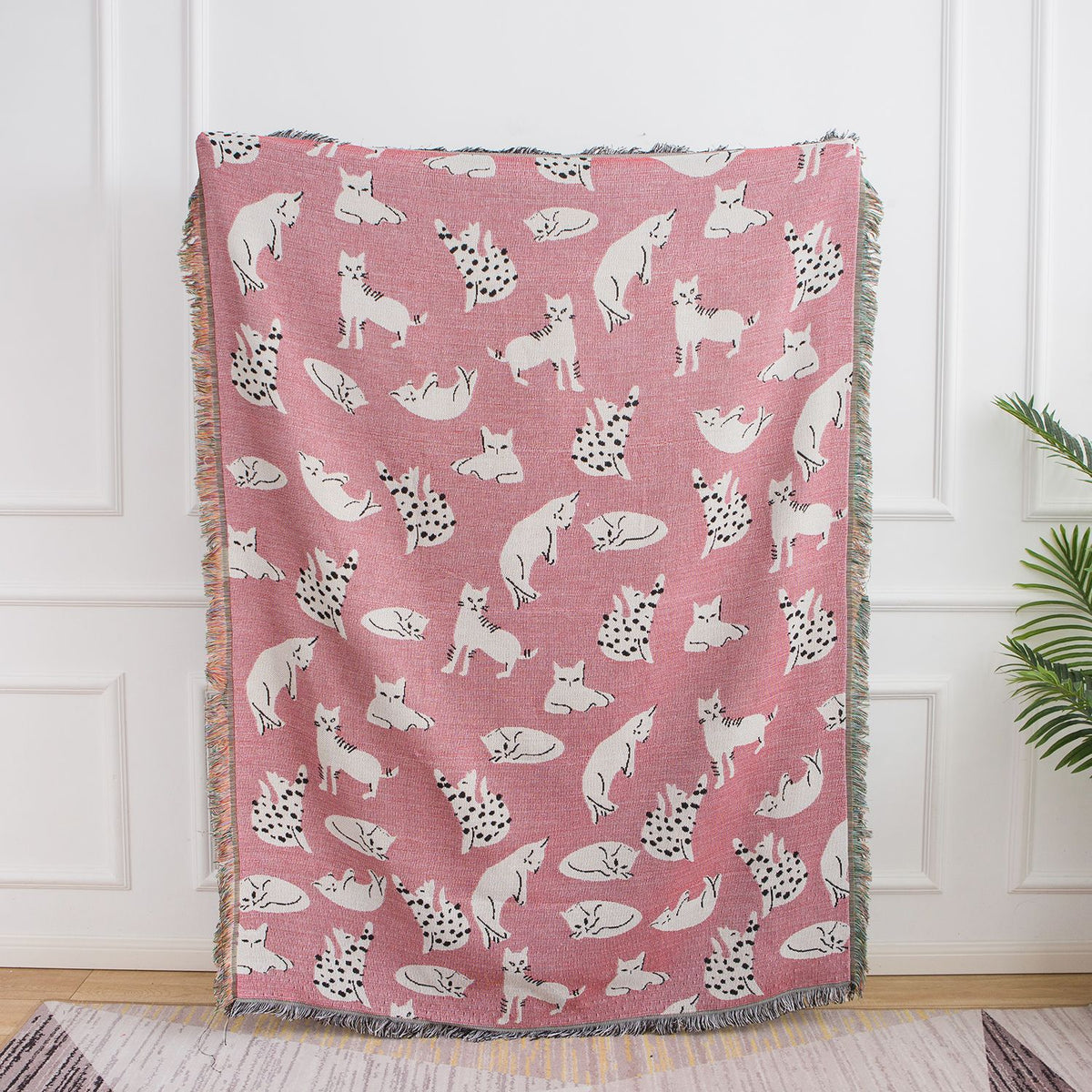 Pink Cartoon Style Tapestry - Abstract Europe and America Art Decor 130x180