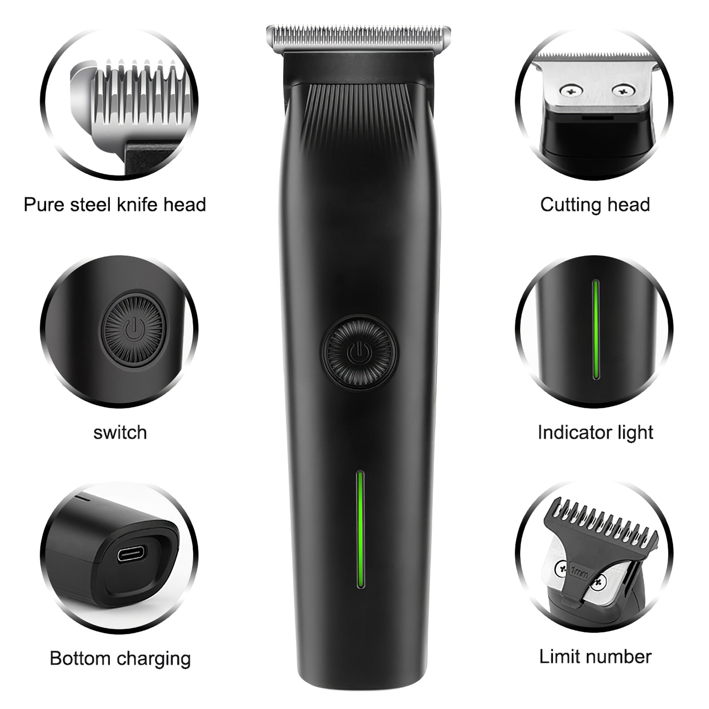 3-in-1 Rechargeable Beard Trimmer & Grooming Kit - Face, Nose & Ear Hair