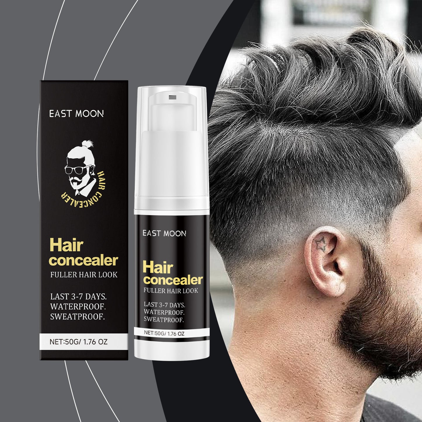 Black Scalp Concealer - 50g Hair Root Cover Up for Thinning Hair