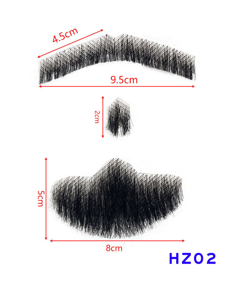 Hand-Woven Fake Beard & Eyebrow Makeup Props for Film & TV