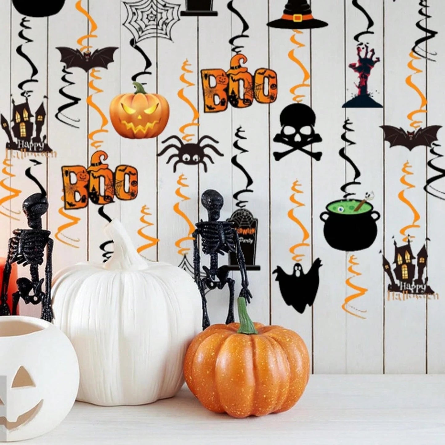 36 Pcs Halloween Hanging Swirl Decorations - Spooky Ceiling Decor