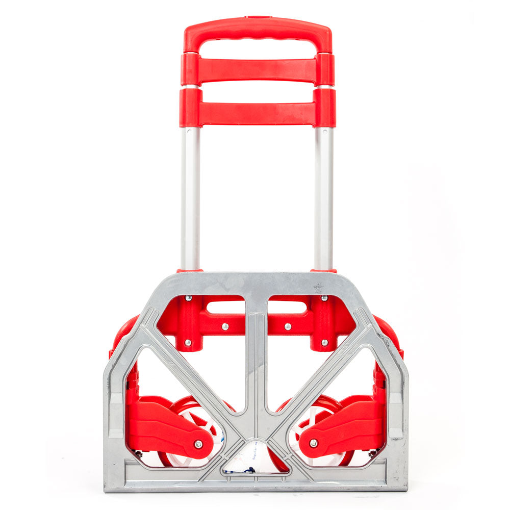 Foldable Aluminum Hand Truck with 165 lbs Capacity - Red Portable Trolley