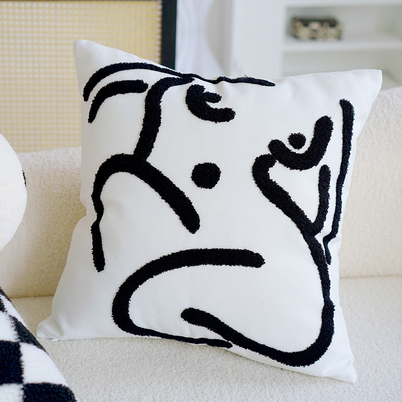 Modern Black and White Decorative Throw Pillow Cover Set - Various Styles and Sizes