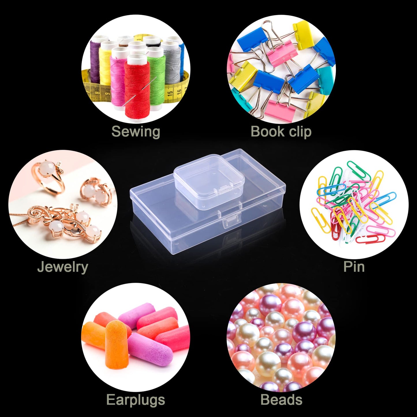 24 Pcs Clear Plastic Storage Containers with Lids - Small Organizers for Crafts, Beads, Jewelry