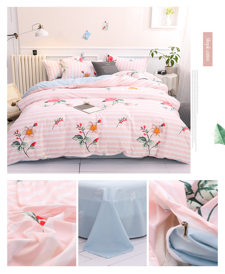 Aloe Cotton Bedding Sheets Set - Four-Piece Bed Linen for Home