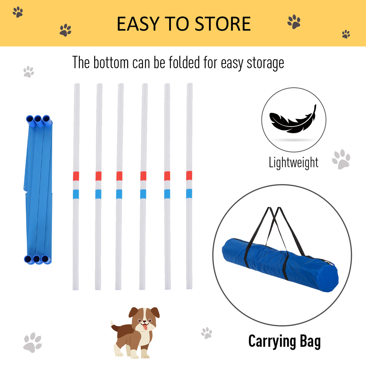 Dog Agility Weave Pole Set for Training & Exercise - Outdoor Pet Kit