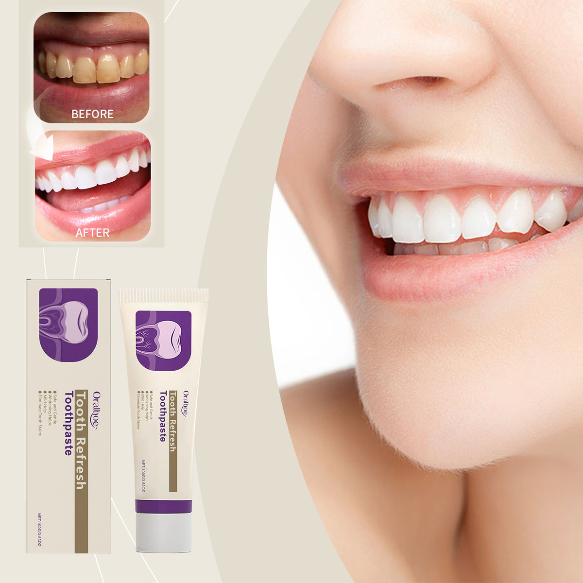 Whitening Repair Toothpaste 100g - Oral Care for Bright Teeth