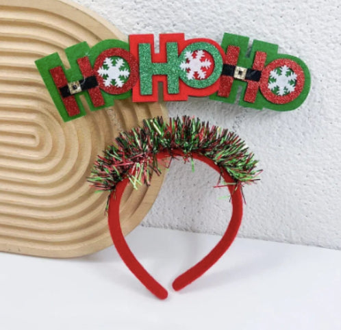 Christmas Headband with Snowflake and Antler Designs - Festive Hair Accessory