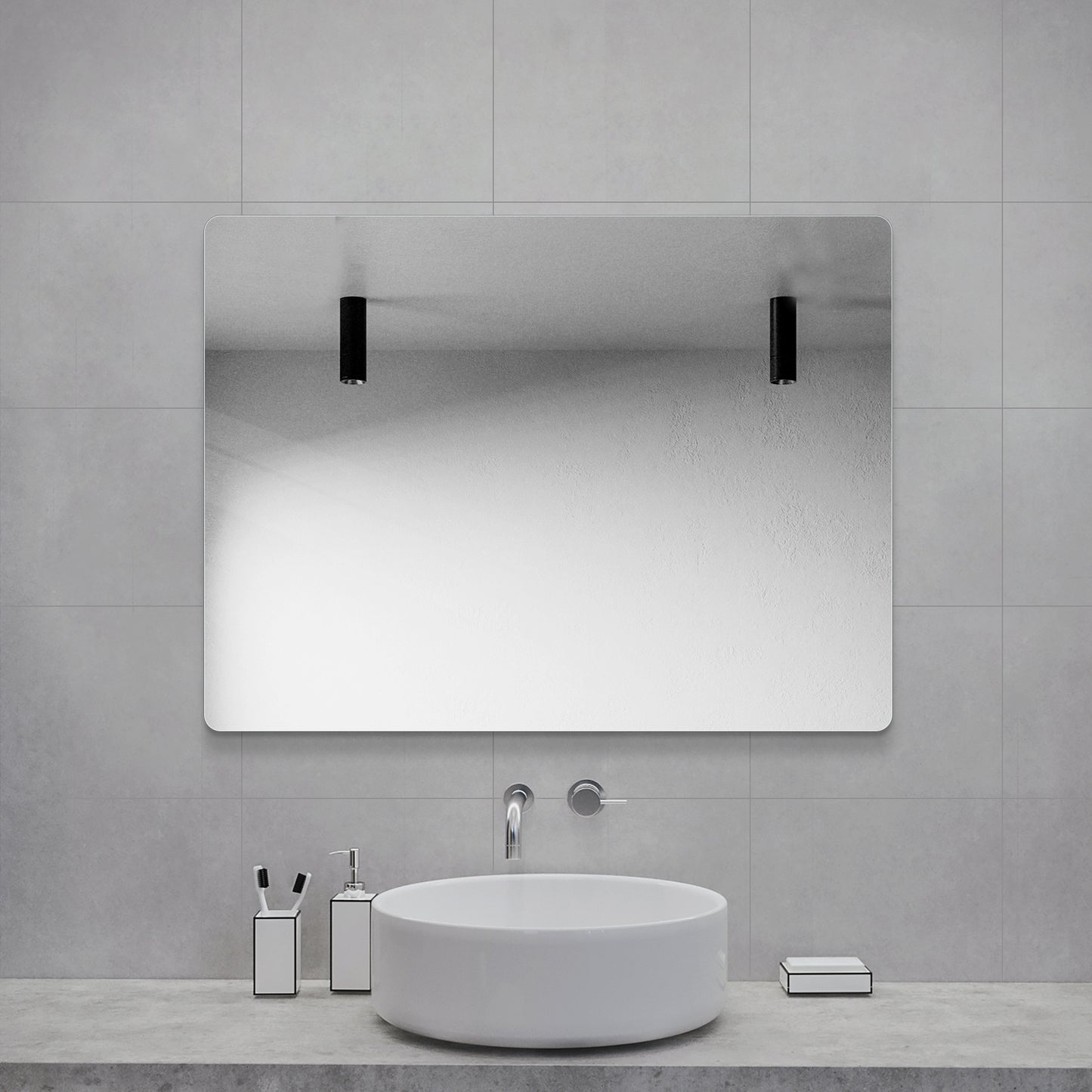 32x24 Inch Frameless Bathroom Vanity Mirror - Clear Glass
