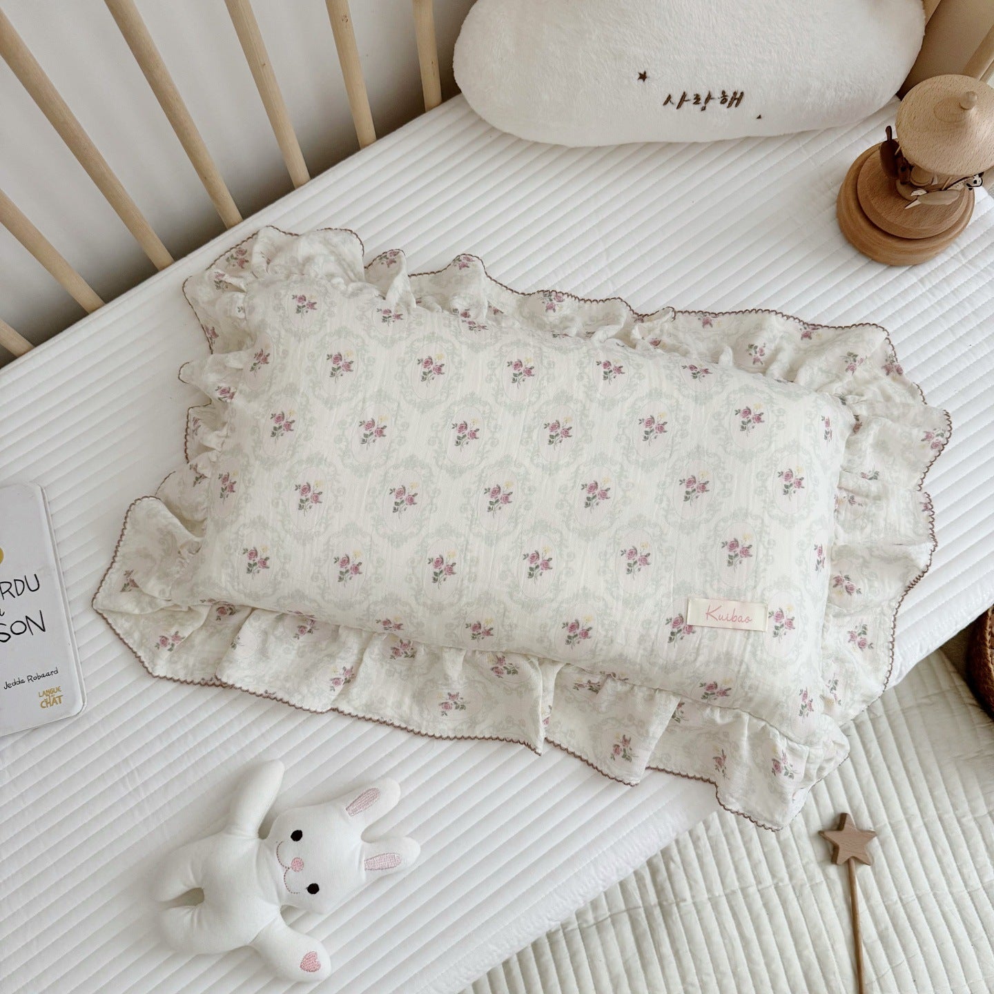 Korean Floral Cotton Gauze Pillowcase - Soft Home Bedding