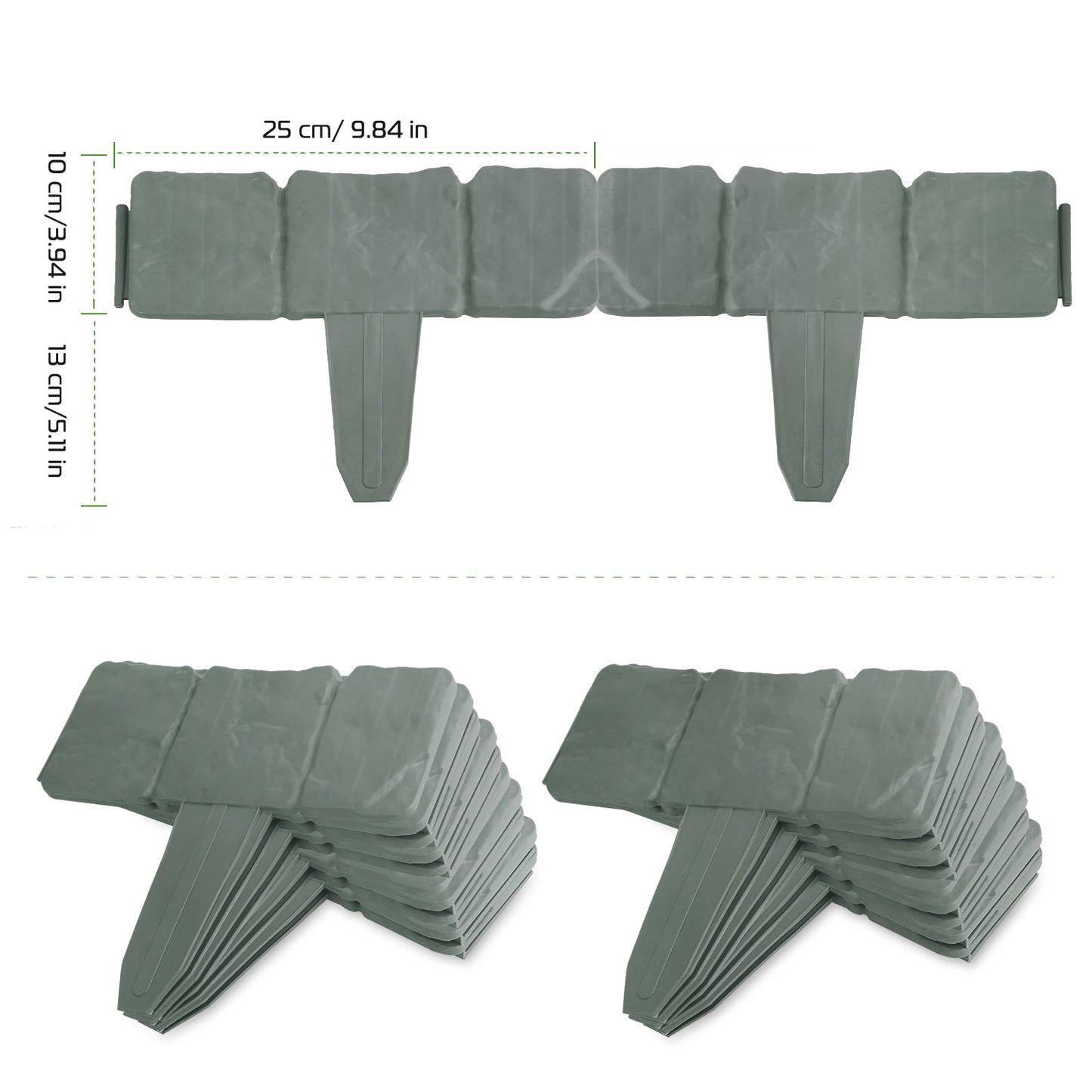 20 Pcs Plastic Garden Edging Border Stones for Lawn & Flowerbeds