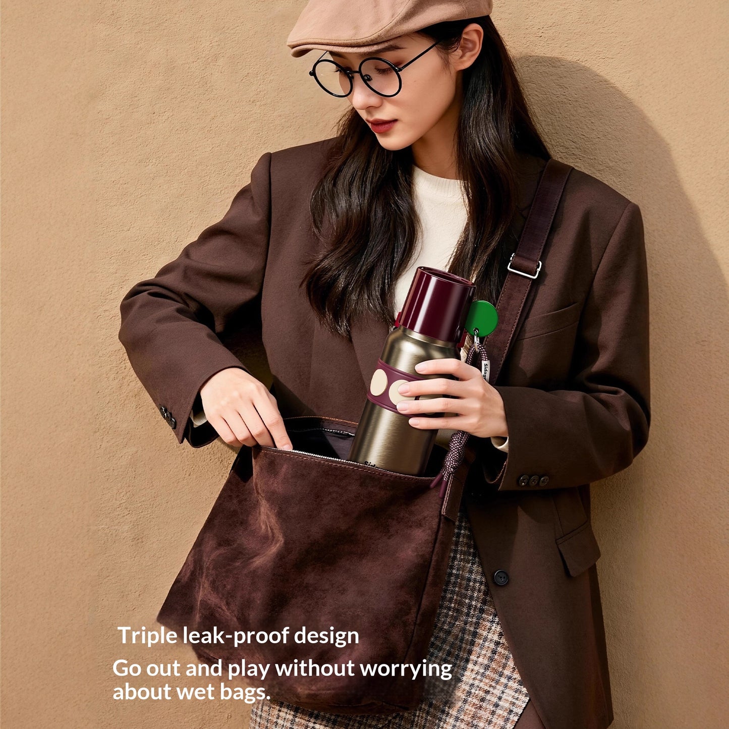 Insulated Water Bottle 600ml with Handle Stainless Steel Travel Drinking Bottle