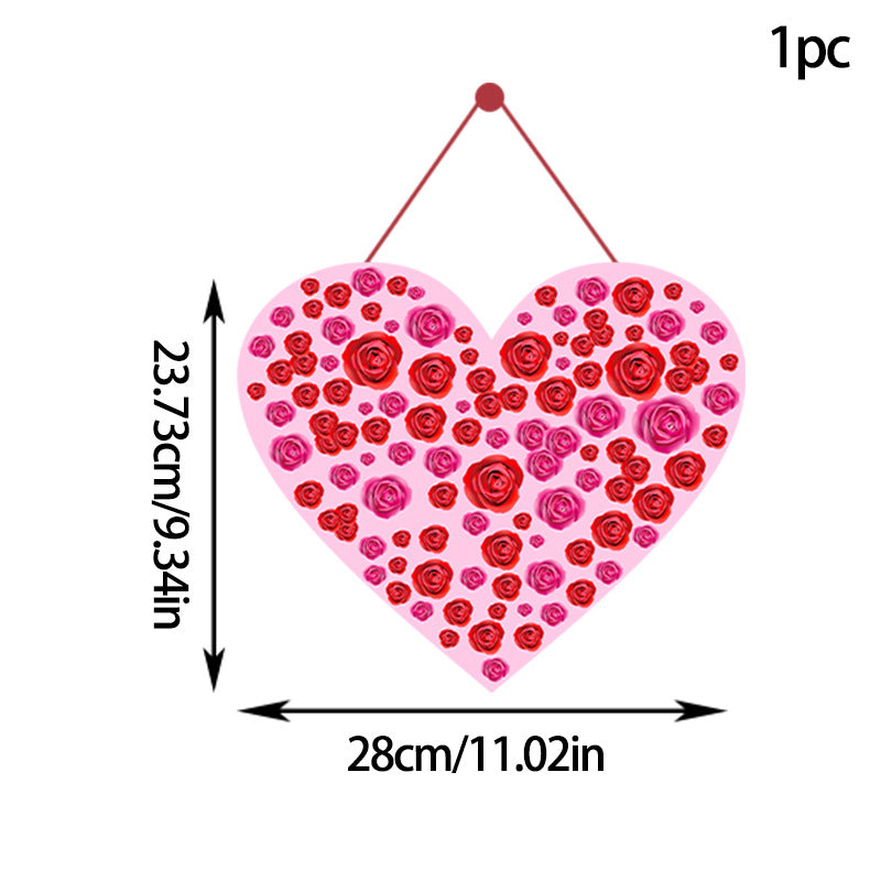 Valentine's Day Multi-Pink Love Pendant Set for Festive Decor