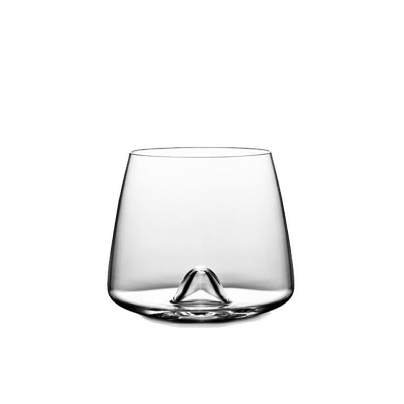 Crystal Glass Wine Cup with Concave Base - Stemless, Hand-Blown, Ideal for Bars & Hotels