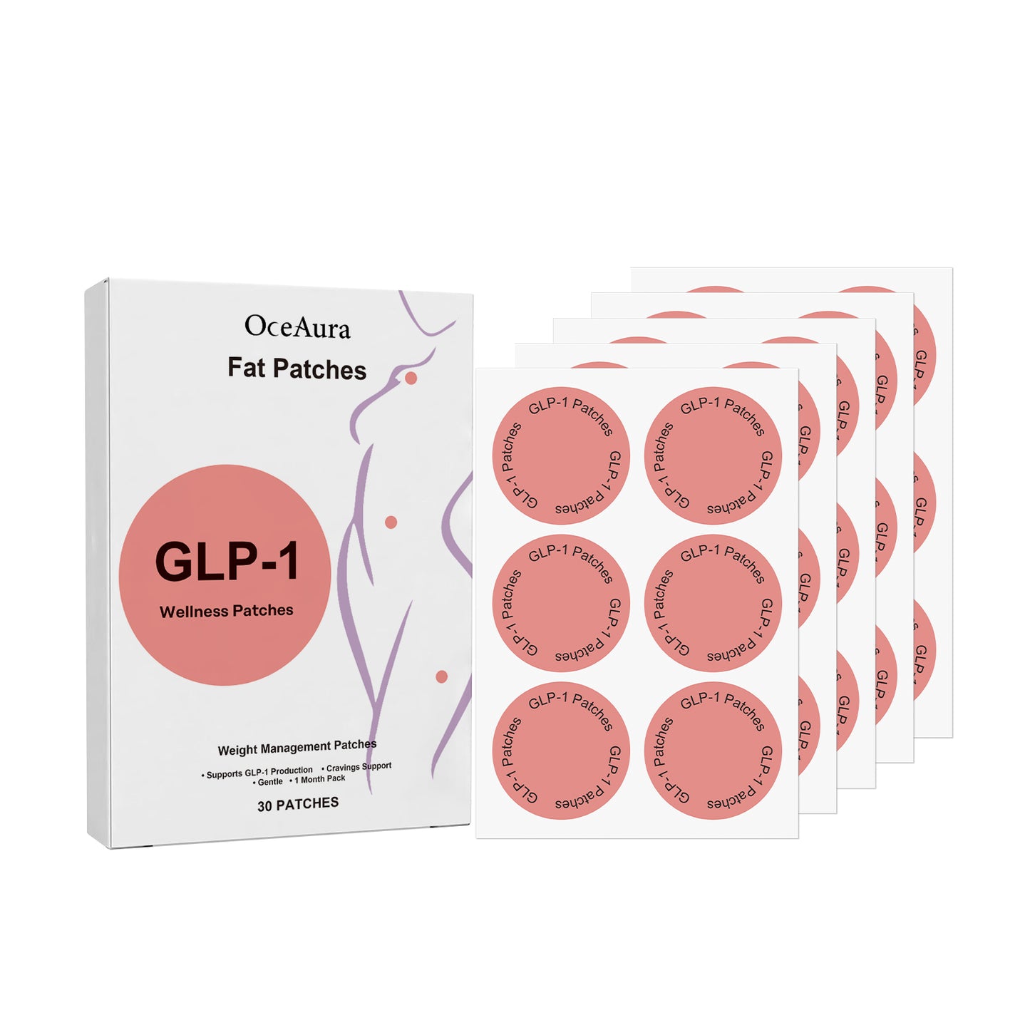 Body Care Shaping Patches - 30pcs Peach Kernel & Hexapeptide Formula
