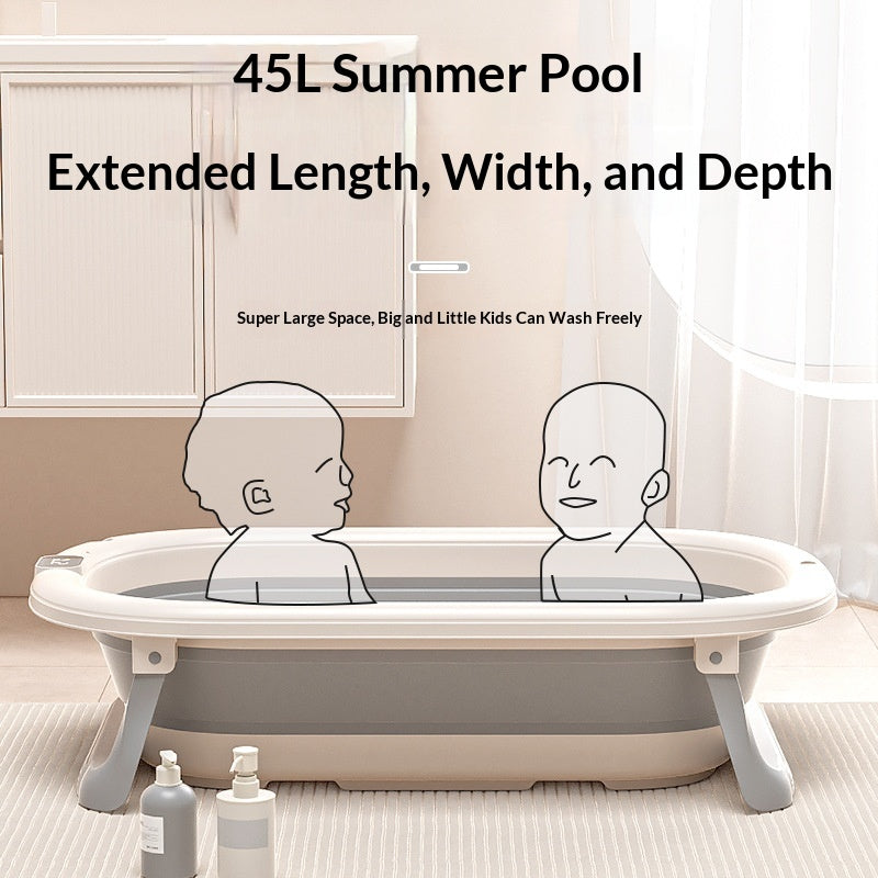 Large Portable Folding Baby Bathtub - Household Plastic Bath for Newborns