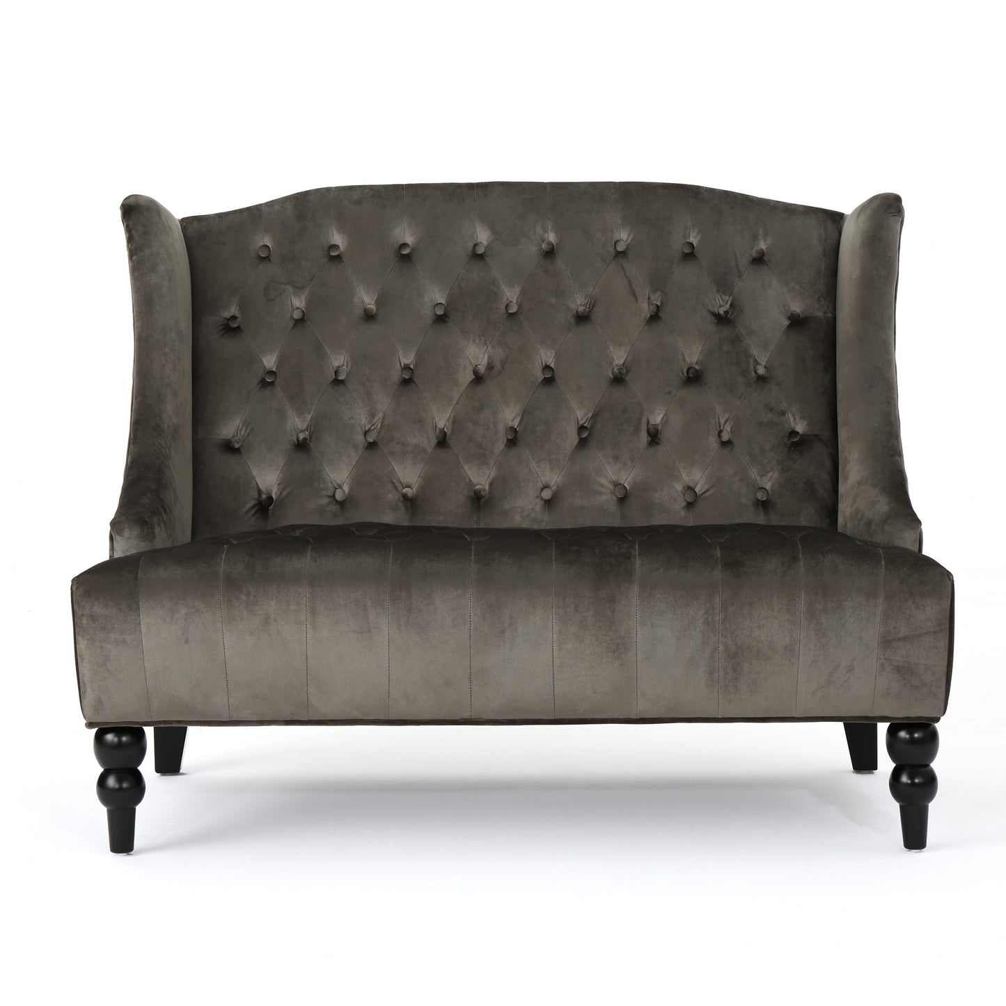 Modern Glam Velvet Loveseat Sofa - Grey