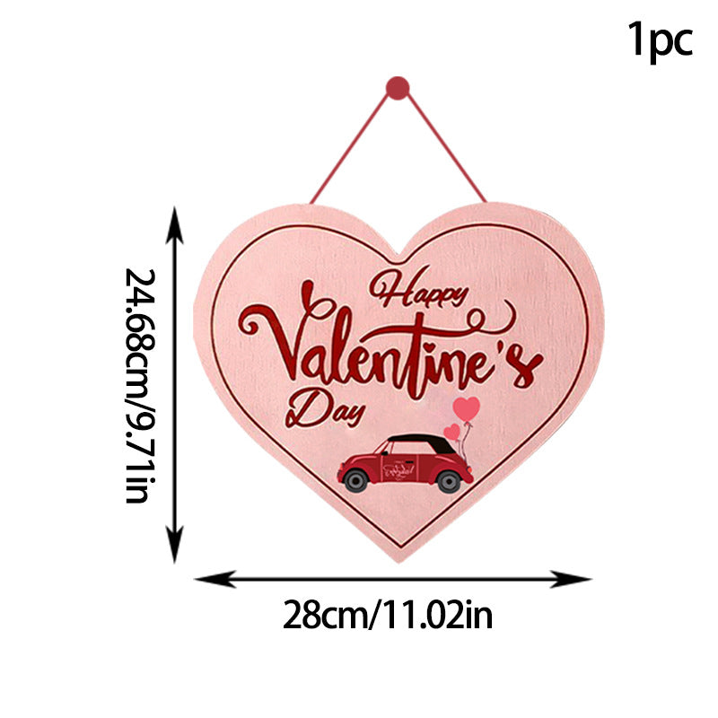 Valentine's Day Multi-Pink Love Pendant Set for Festive Decor