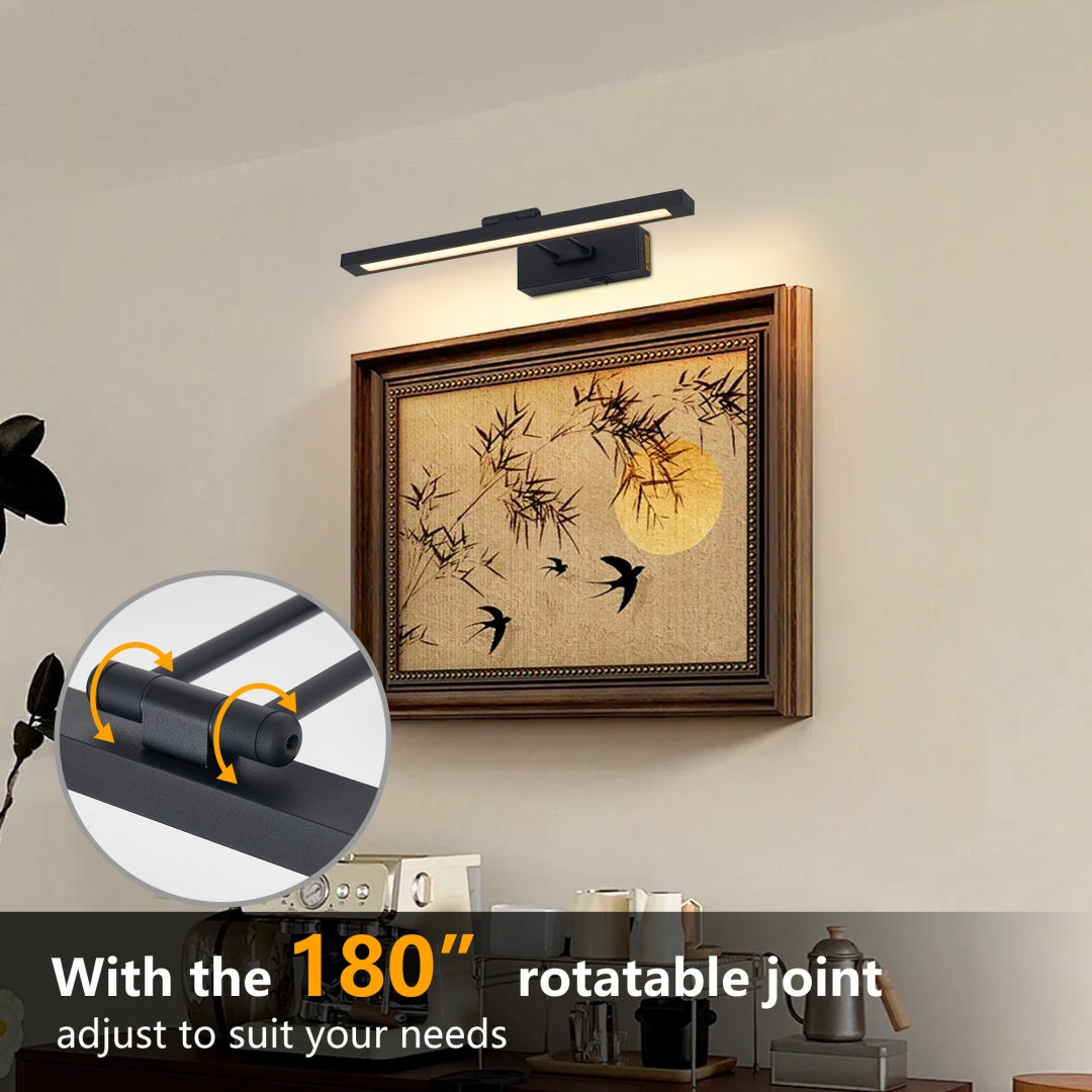 Battery Operated Picture Light with Remote - 16in Adjustable Art Light