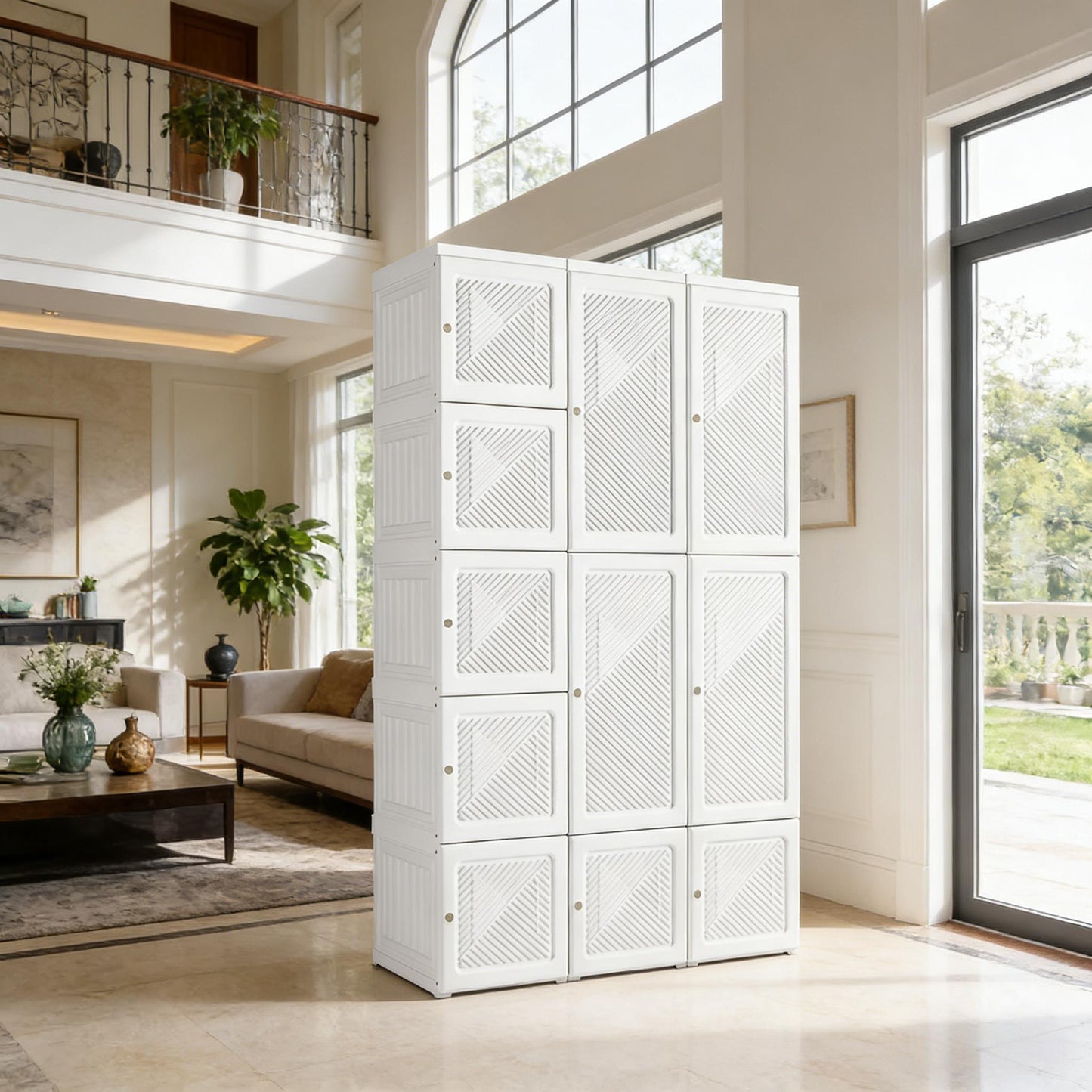 Portable Wardrobe Closet - White Clothes Storage Organizer