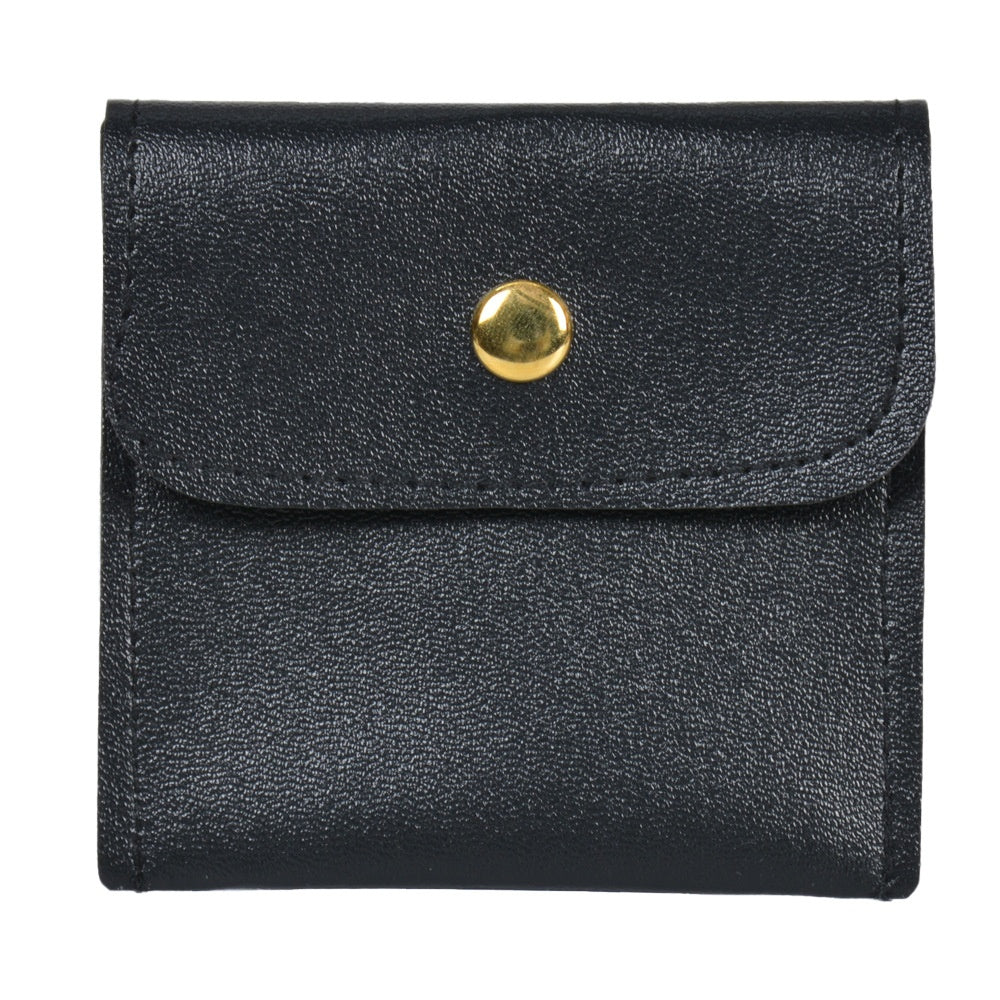 Leather Jewelry Storage Bag Flip Button Case for Accessories