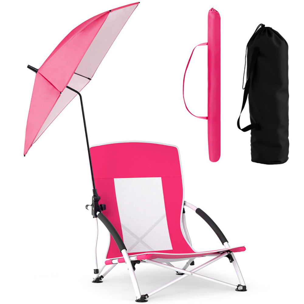 Portable Beach Chair with Adjustable Umbrella - UPF 50+ Protection