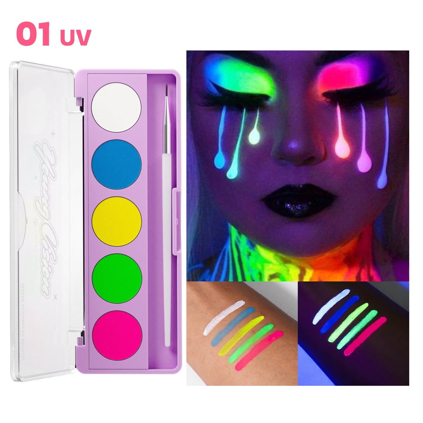 Fluorescent UV Stage Makeup Palette - 5g Cosplay & Performance Face Paint
