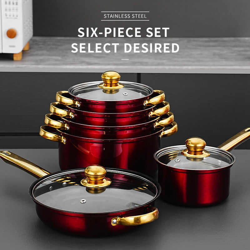 12-Piece Colorful Stainless Steel Stockpot Set - Dual-Sided Cooking Pots
