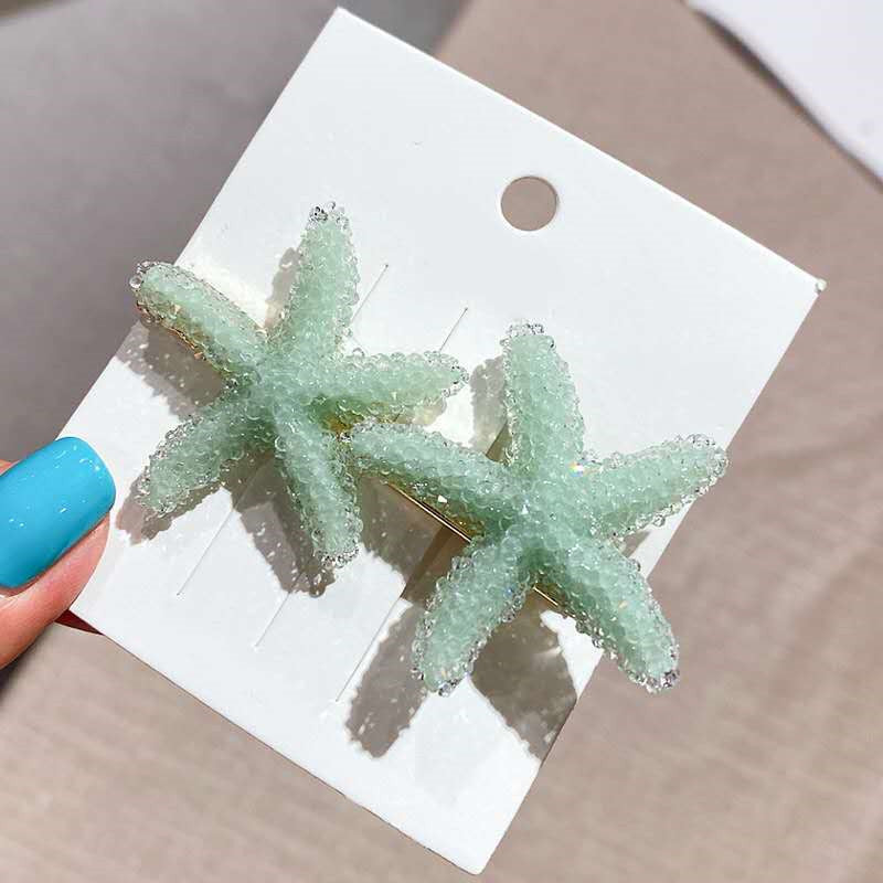 Crystal Starfish Hairpin - Korean Style Side Clip for Hair Accessories