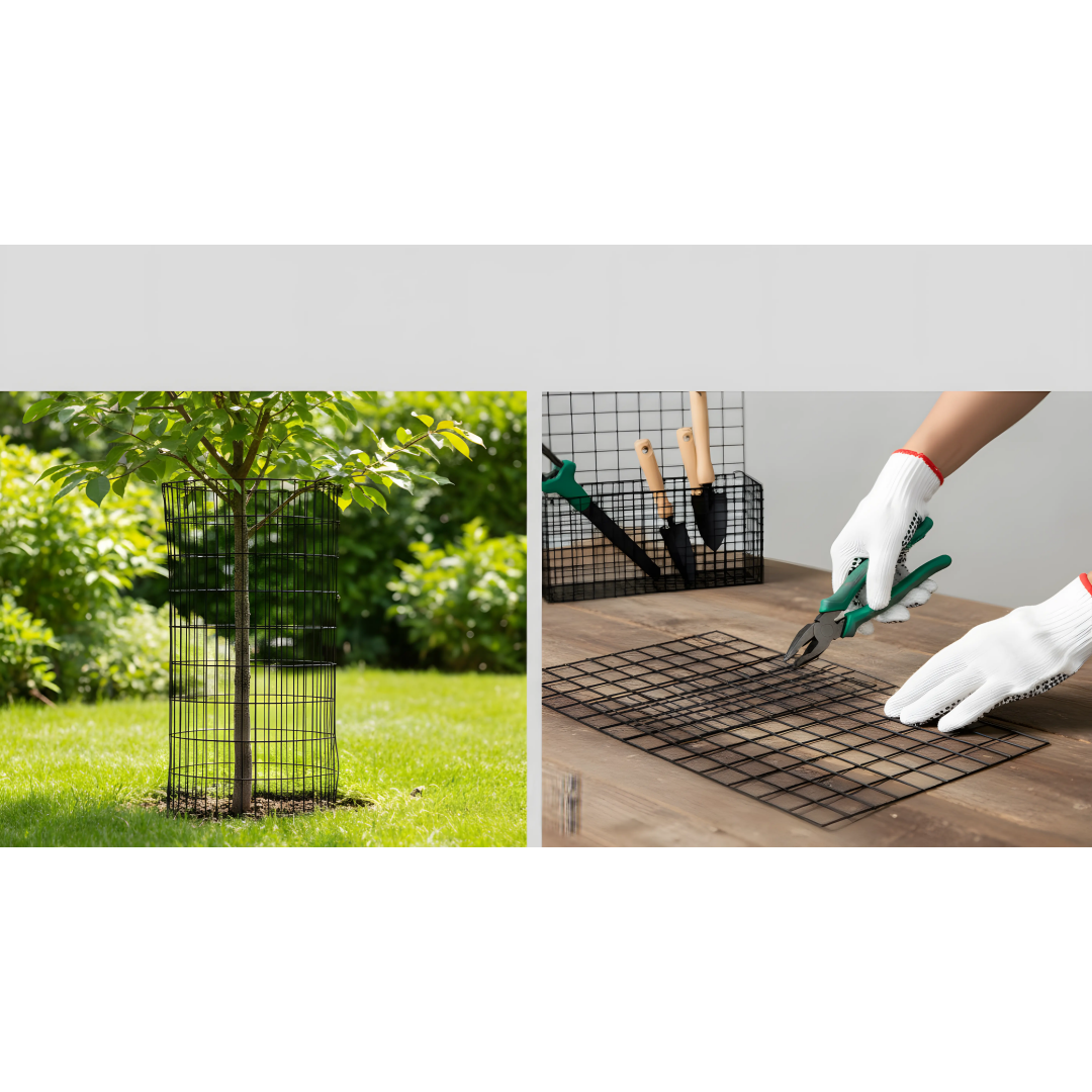 48 Inch Black Vinyl-Coated Metal Mesh Fence Panel for Poultry & Pet Cages