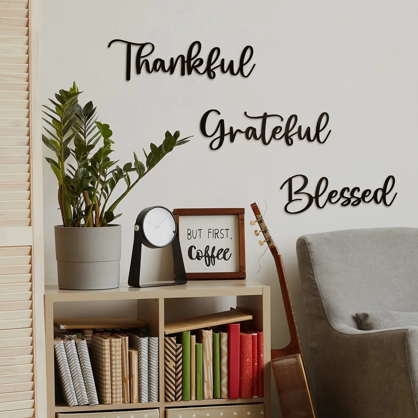 3-Piece Give Thanks Scripture Wall Art Set - Wrought Iron Decor