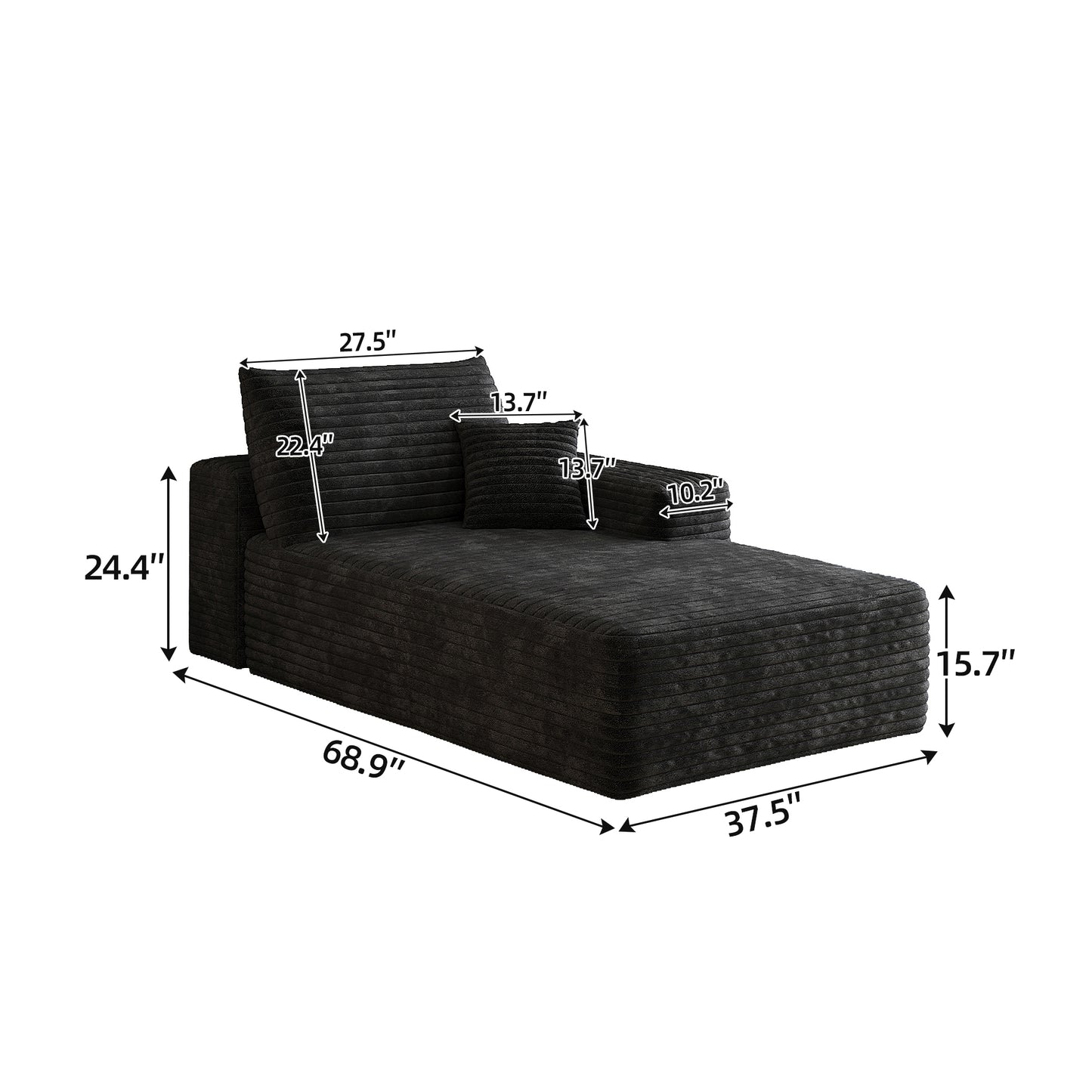 Y165 Black Sleeper Chair - Single Box Foam Upholstery